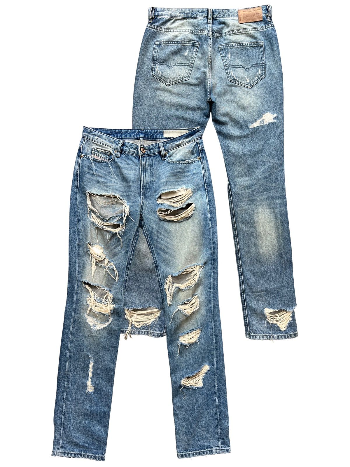 💥Rare💥 Diesel Distressed Ripped Thrashed Denim Jeans 31x31.5 - 1