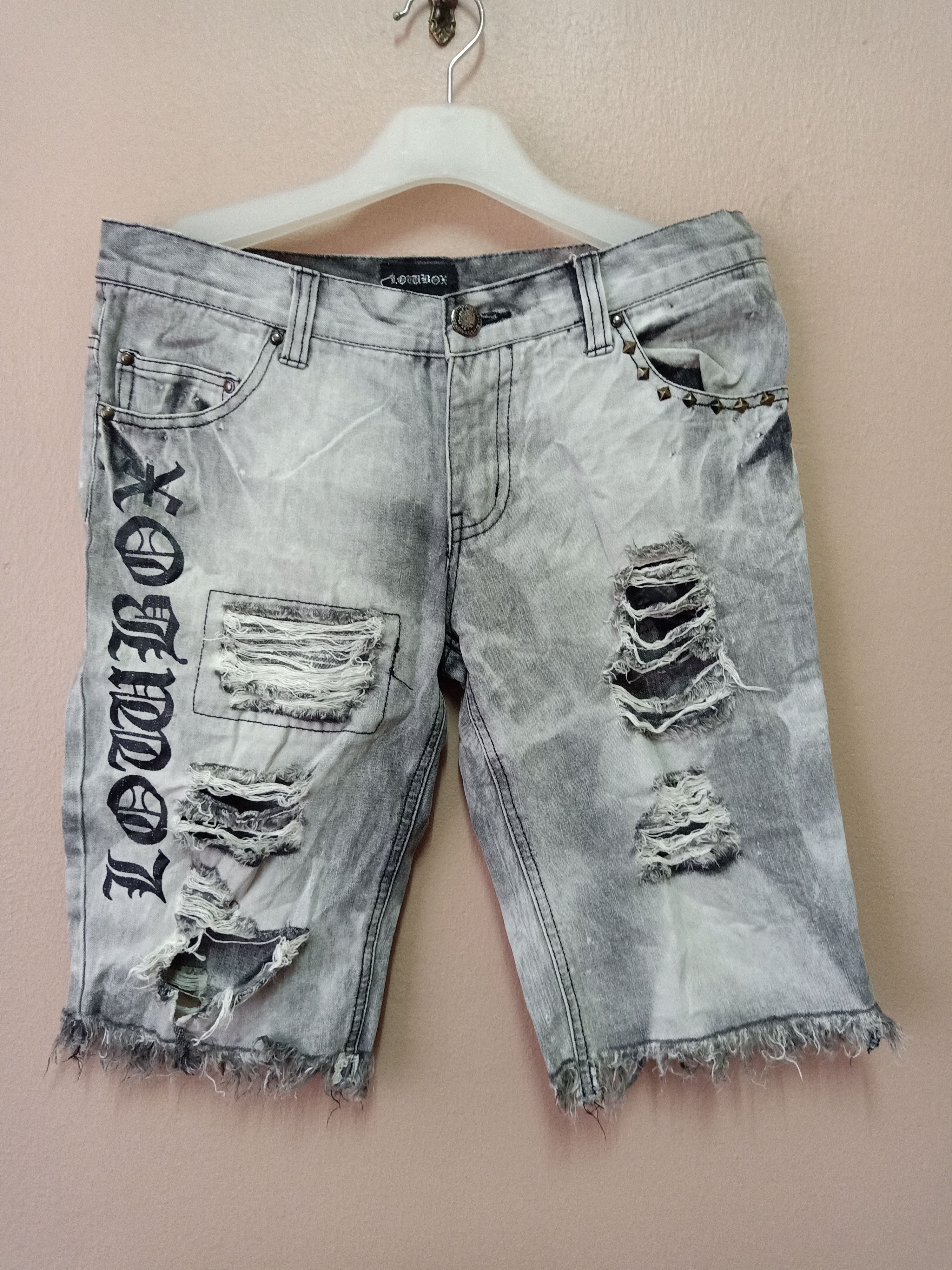 Japanese Brand - Lowbox Ripped Distressed punk short - 1