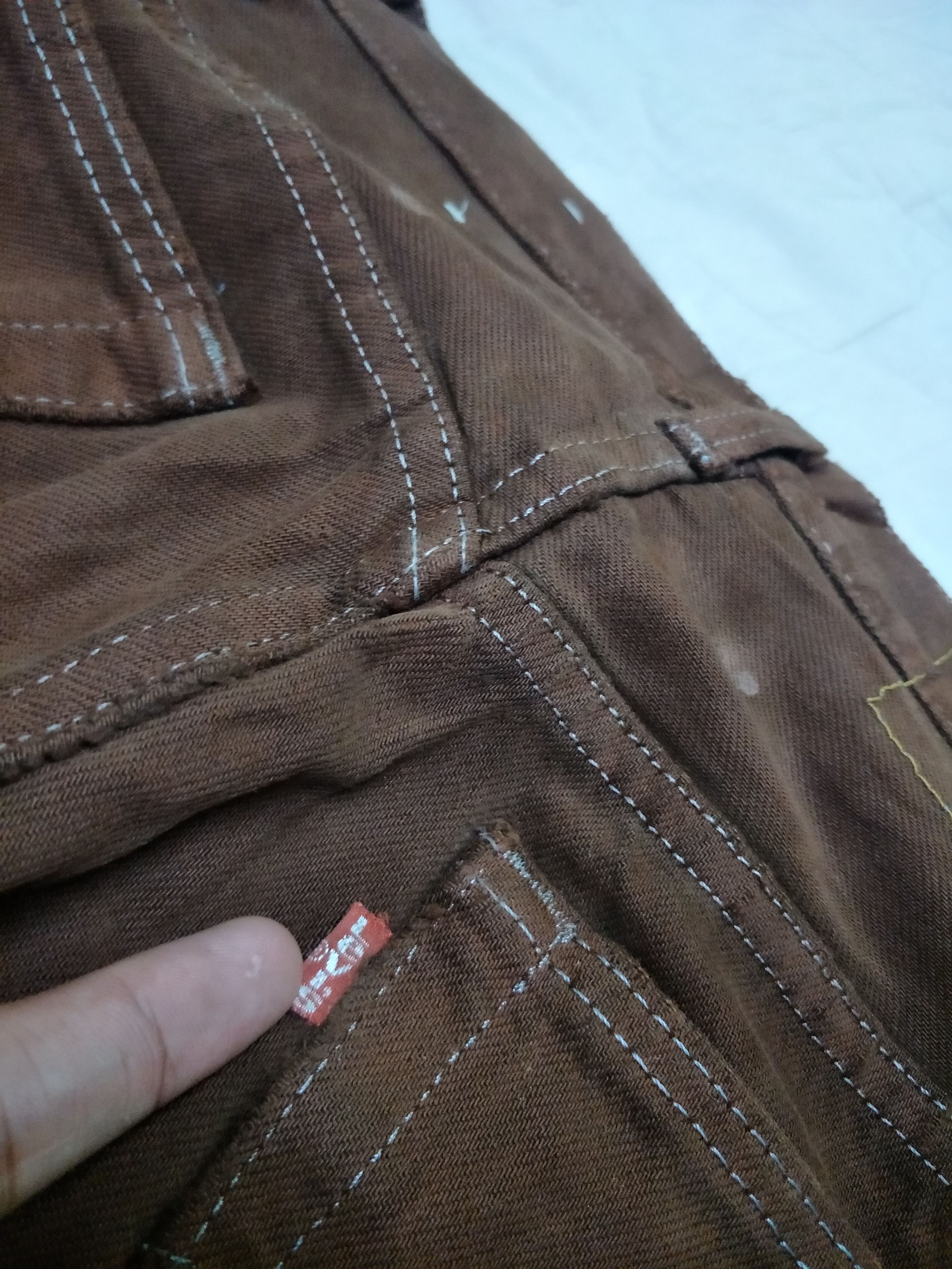 Vintage Levi's Acid Ring Brown Ripped Distress Denim - 9