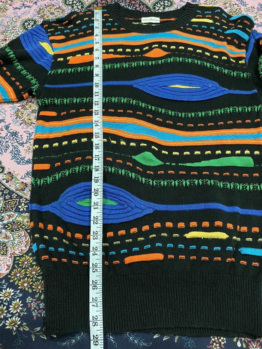 Japanese Brand - Enricodomani Colourful Knitted Pattern Sweater Pullover - 13
