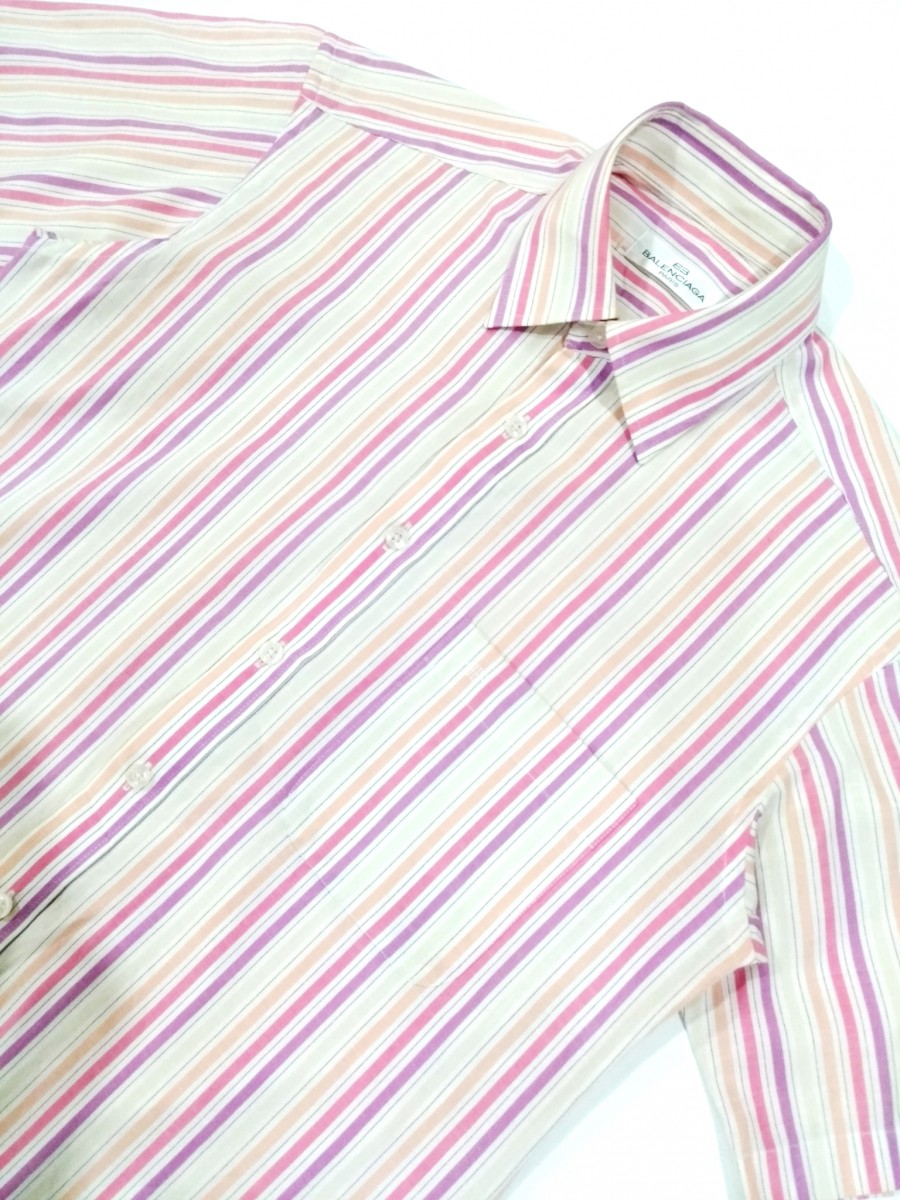 RARE! VTG BALENCIAGA VIBRANT MULTICOLORED CANDY STRIPED - 5