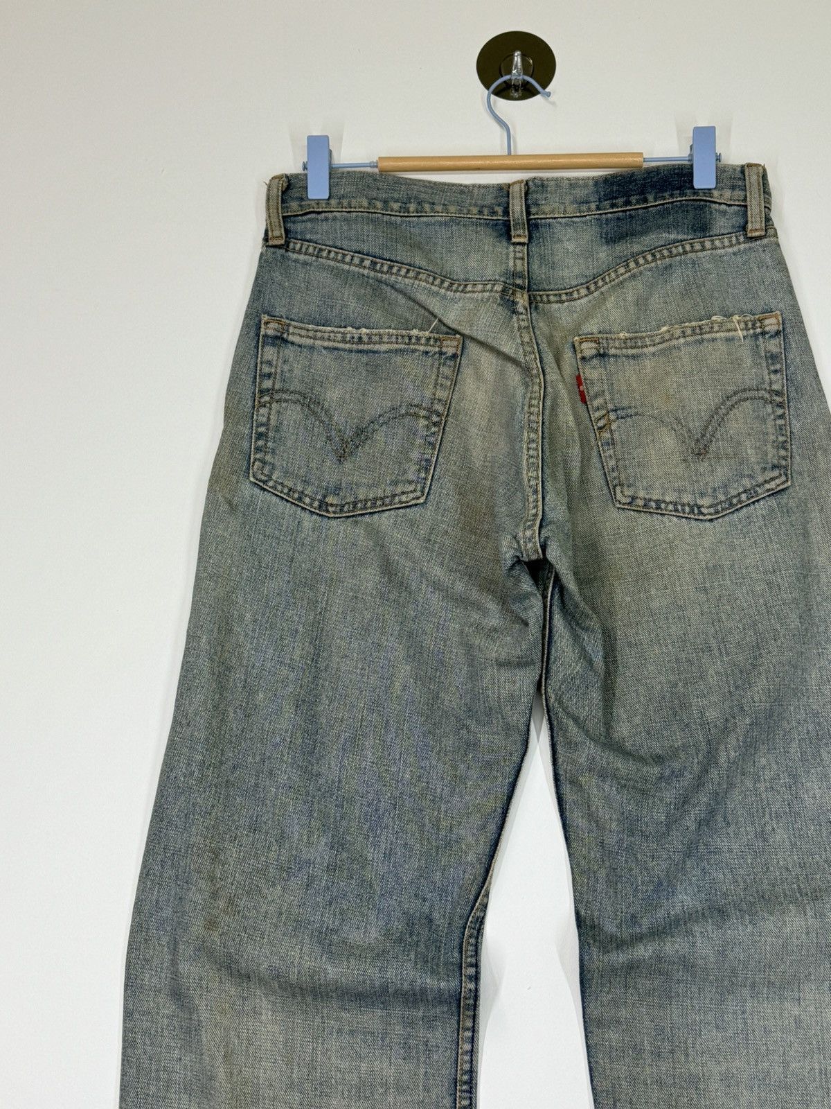 VINTAGE LEVIS 534 MUD WASH DISTRESSED JEANS - 9