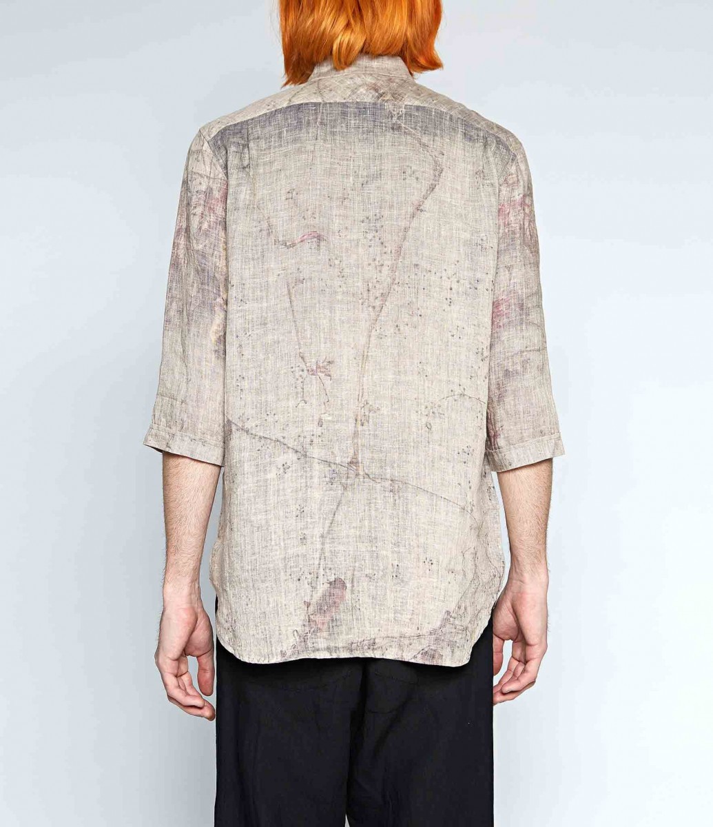 Forme D Expression - Old Hedera Paneled Crop Sleeved Shirt Size 52 - 4