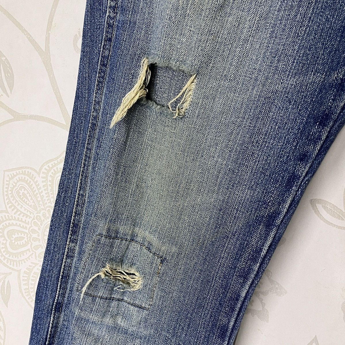 Ripped Three Stones Throw Denim Jeans Avant Garde Pockets - 13