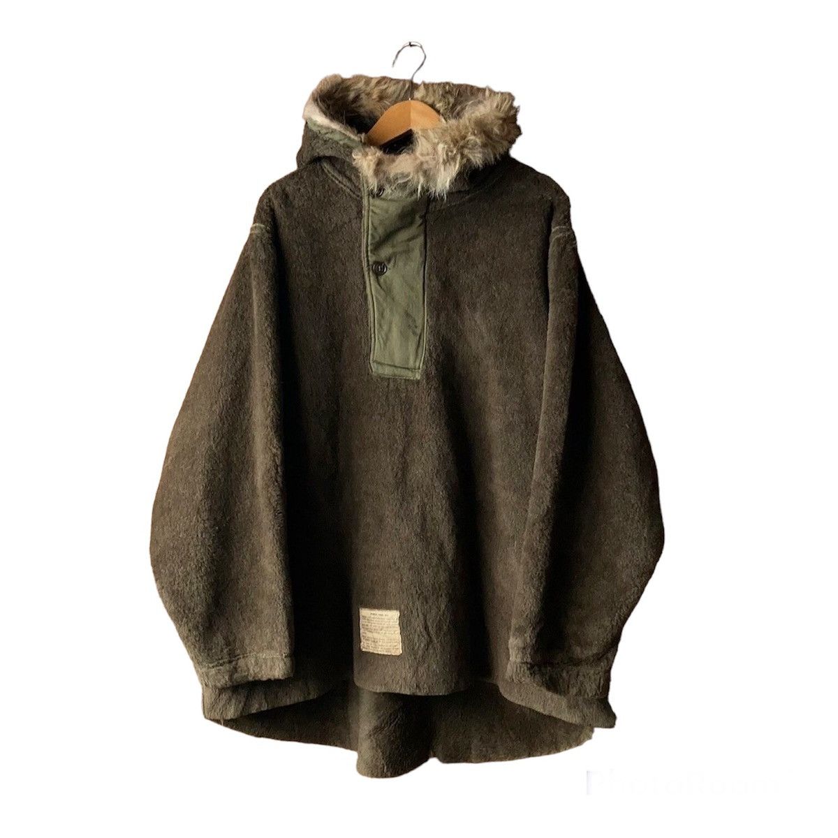 VINTAGE 1940’s WWII US ARMY PILE FIELD PARKA FUR HOOD JACKET - 2