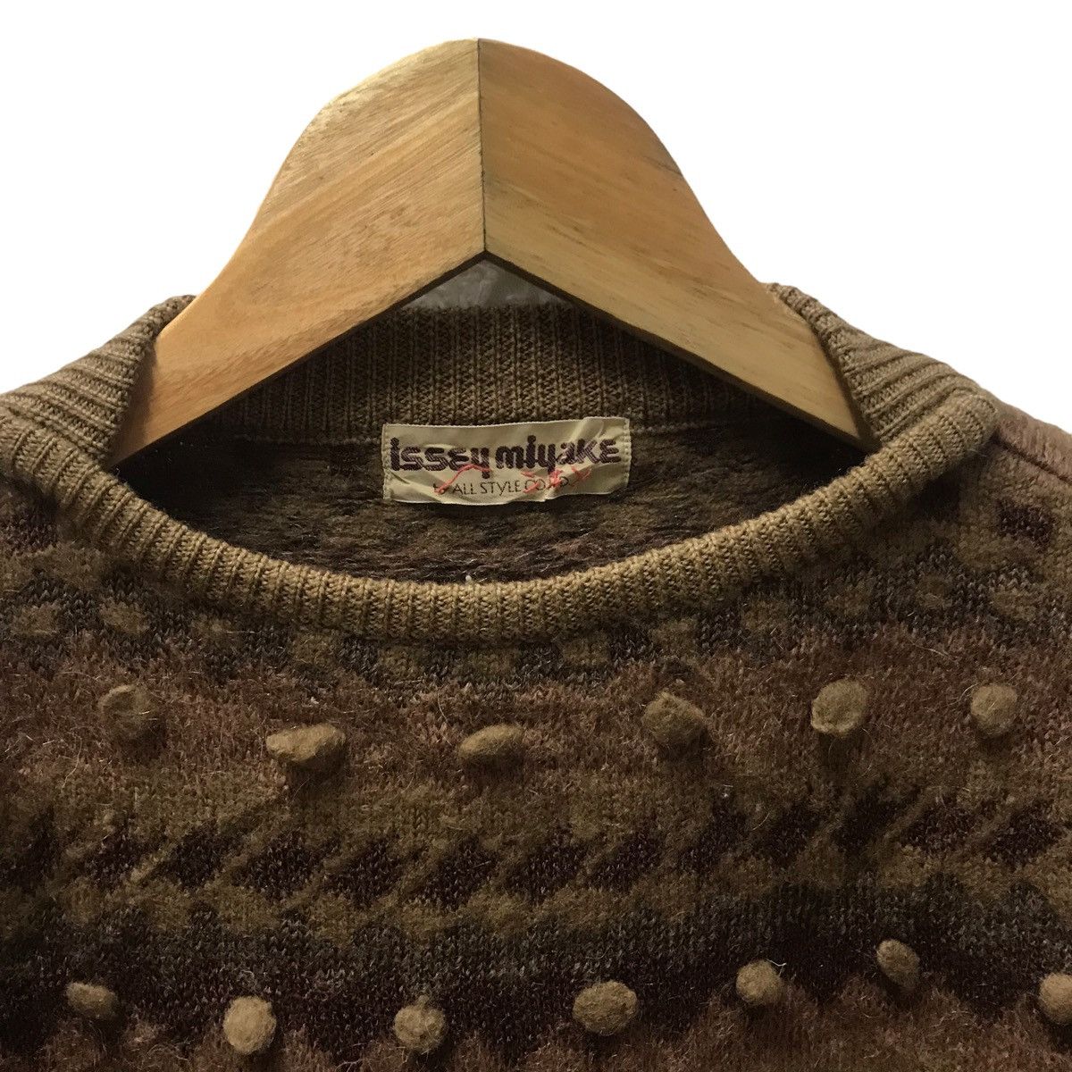 Vintage 80s issey miyake wool knitted crewneck sweater japan - 2