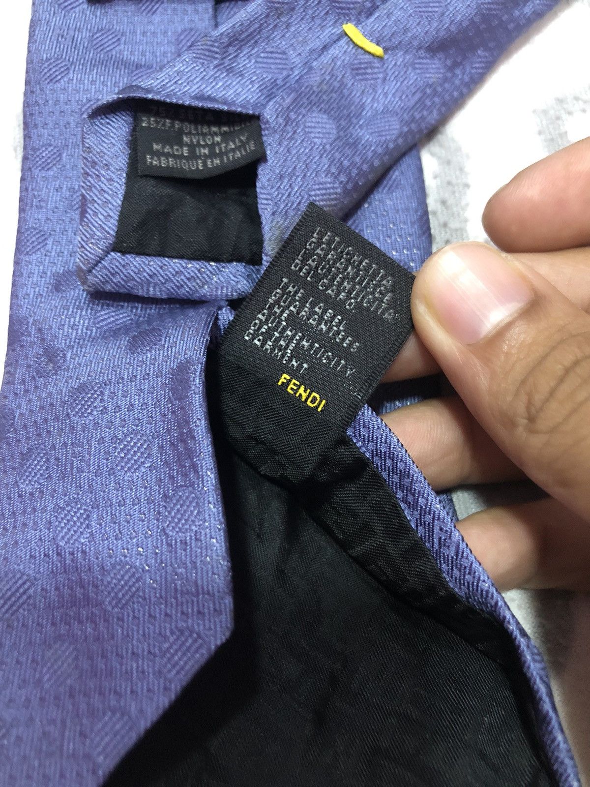 Authentic Fendi Monogram Neck Tie Made Italy - 5