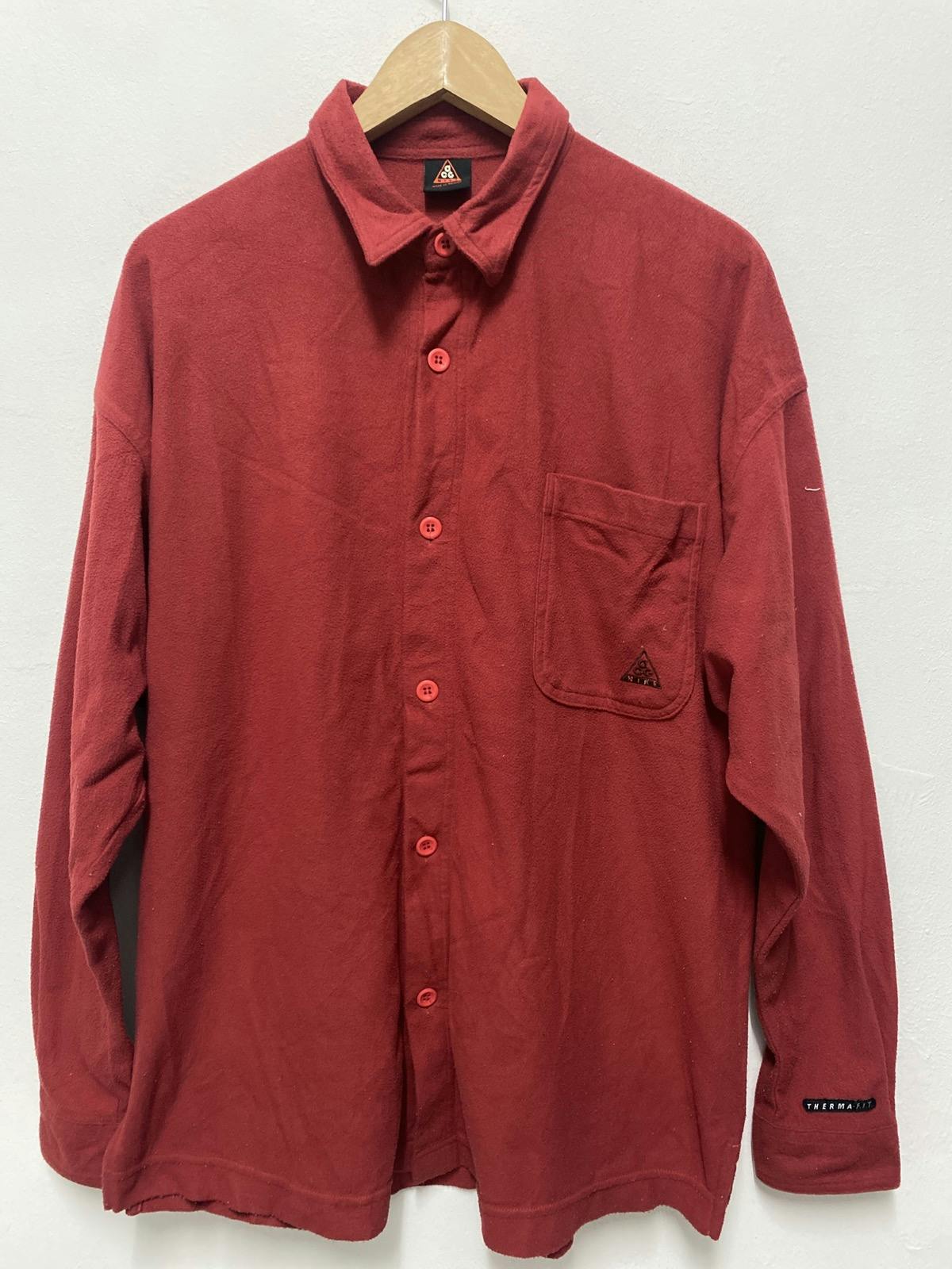 NIKE ACG red long sleeve fleece shirt - 1