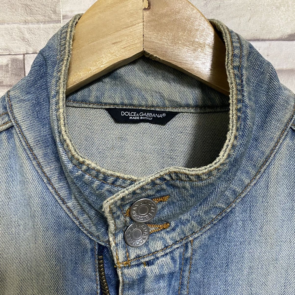 Vintage Dolce&Gabbana Denim Jacket Double Zipper Mudwash - 16