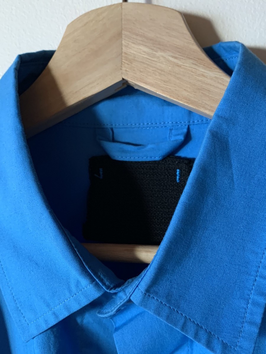 Craig green ss15 blue side split tie up shirt - 3