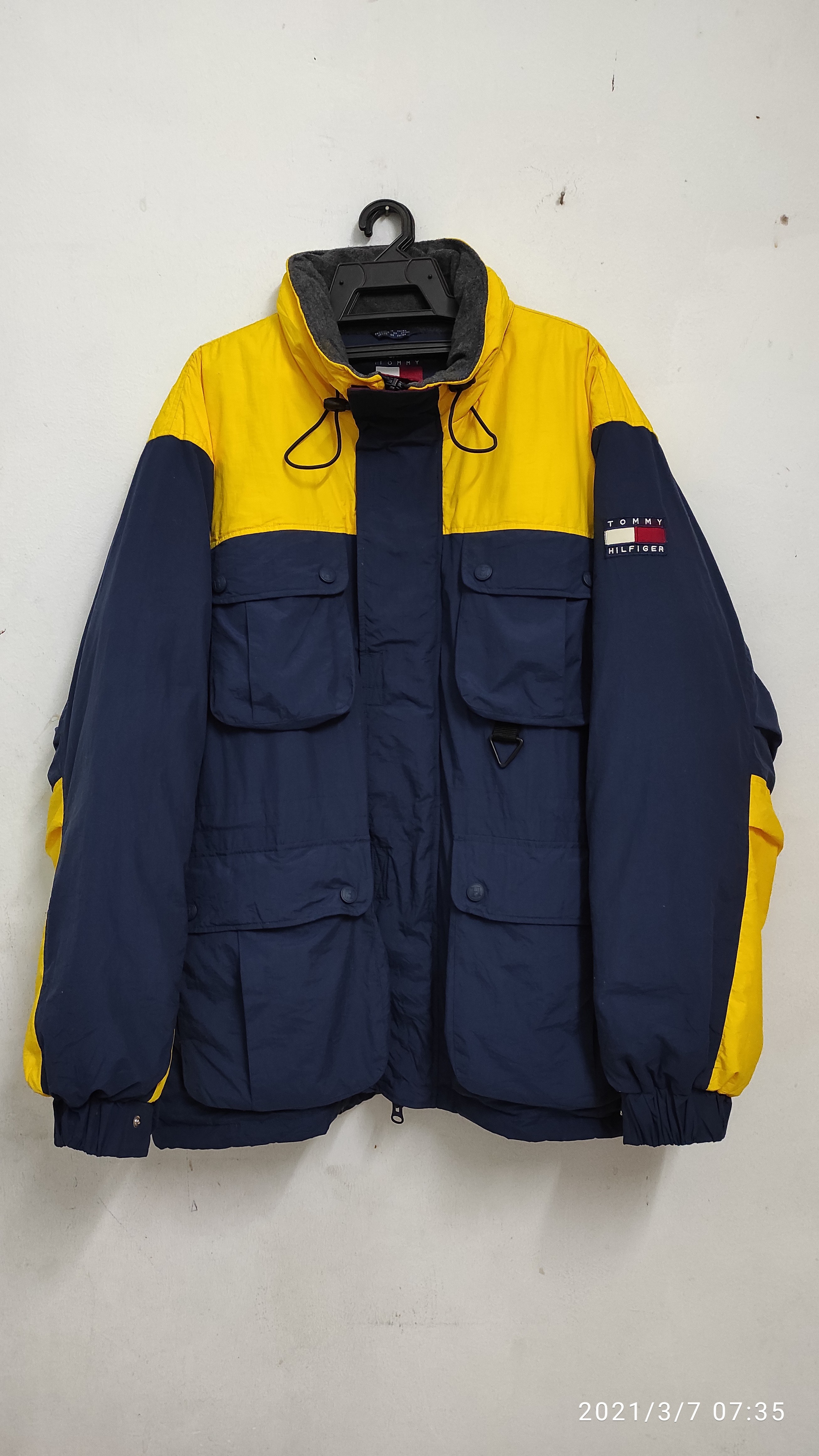Tommy Hilfiger - Vintage 90's Tommy Hilfiger Duck Down Puffer Anorak hidden coat Jacket - 1