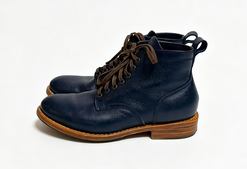 Visvim Marshal Boots-Folk Wmv Navy Leather Boots - 1