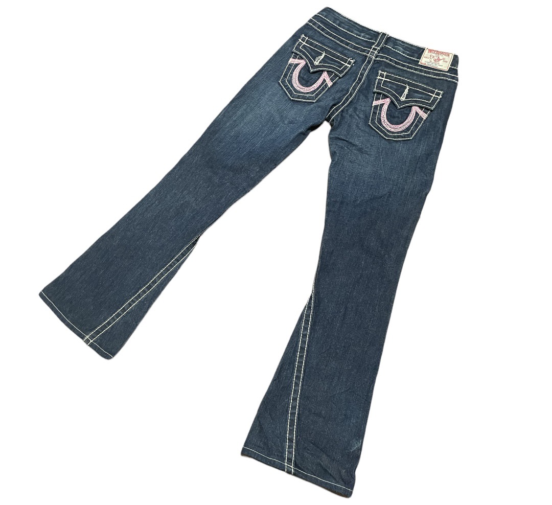 True Religion - Vintage True Religion Rainbow Joey Pink Thread Jeans - 3