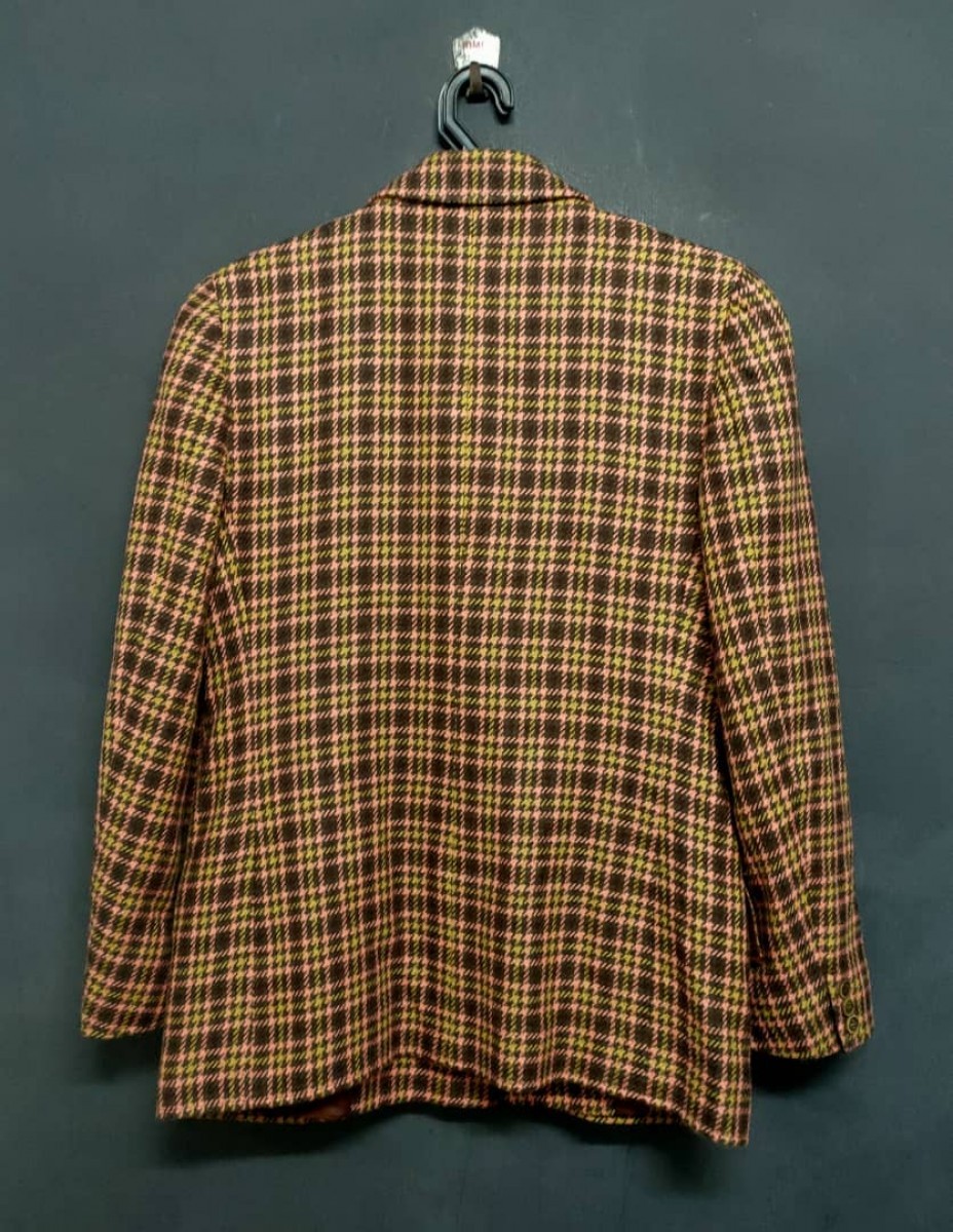 Cashmere & Wool - Grati Checked Wool Blazer Jacket - 2