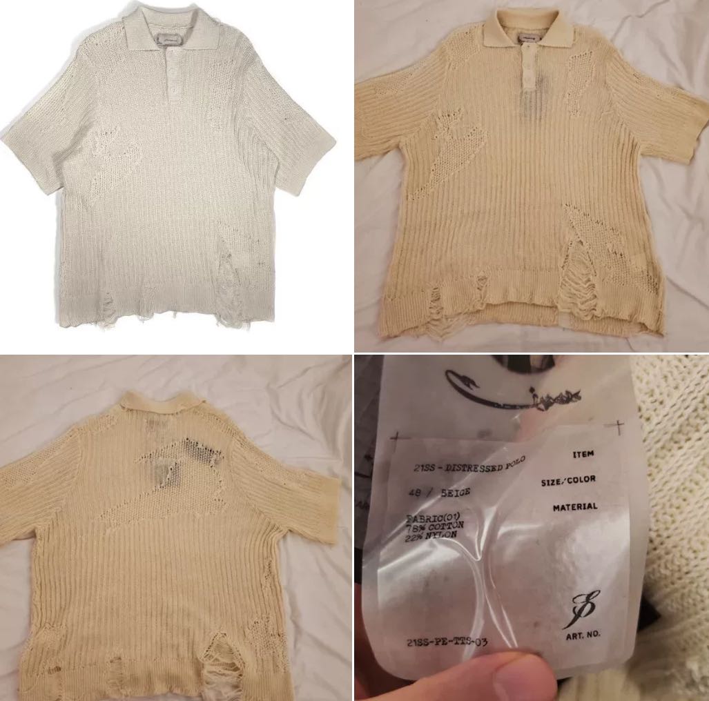 Professor e distressed polo classic shirt 21ss size M - 2