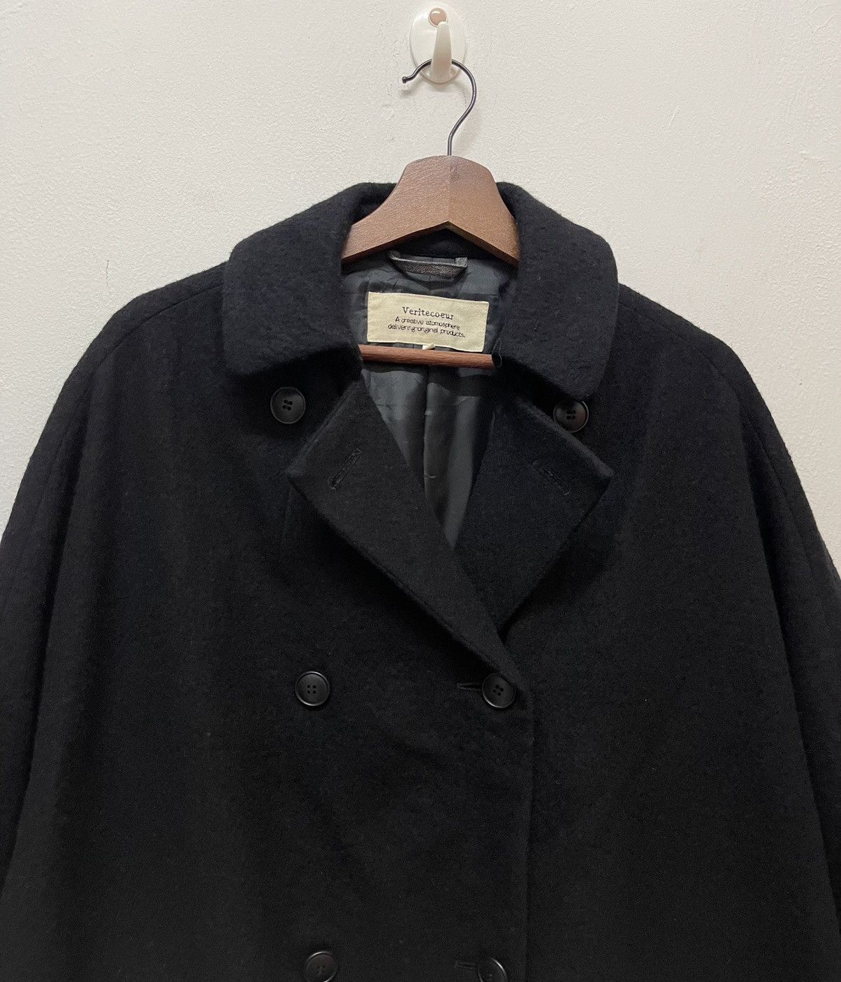 VINTAGE VERITECOEUR BLACK LONG JACKET - 3