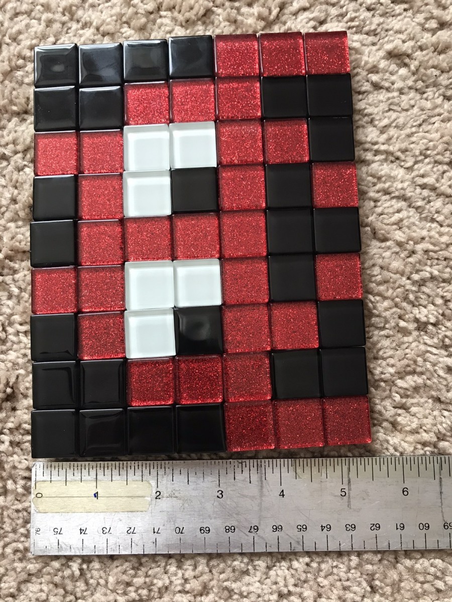 Art - Space invader glass mosaic art set blue & red - 9