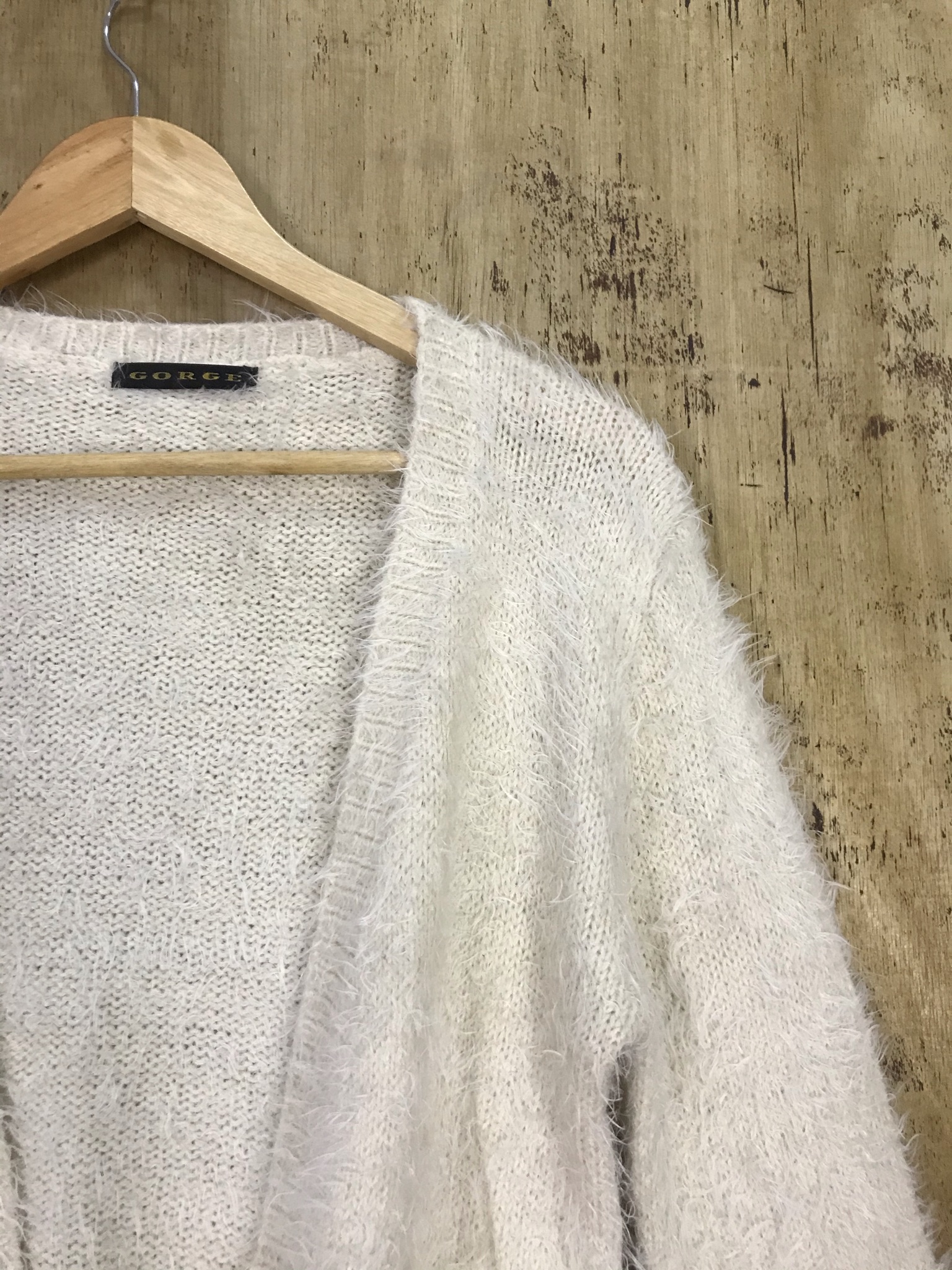 Homespun Knitwear - Japanese Brand Mohair Soft Fur Open Knit Cardigan - 5