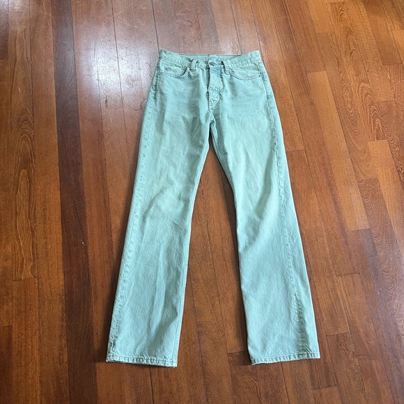 Hope Stockholm Aqua Bio Tint Green Rush Jeans Relaxed Bootcut size 27 - 4