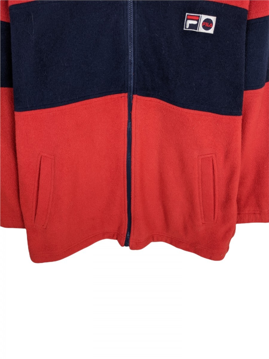 Fila - Vtg 90s Two Tone Fleece Light Jacket Sweater - 4