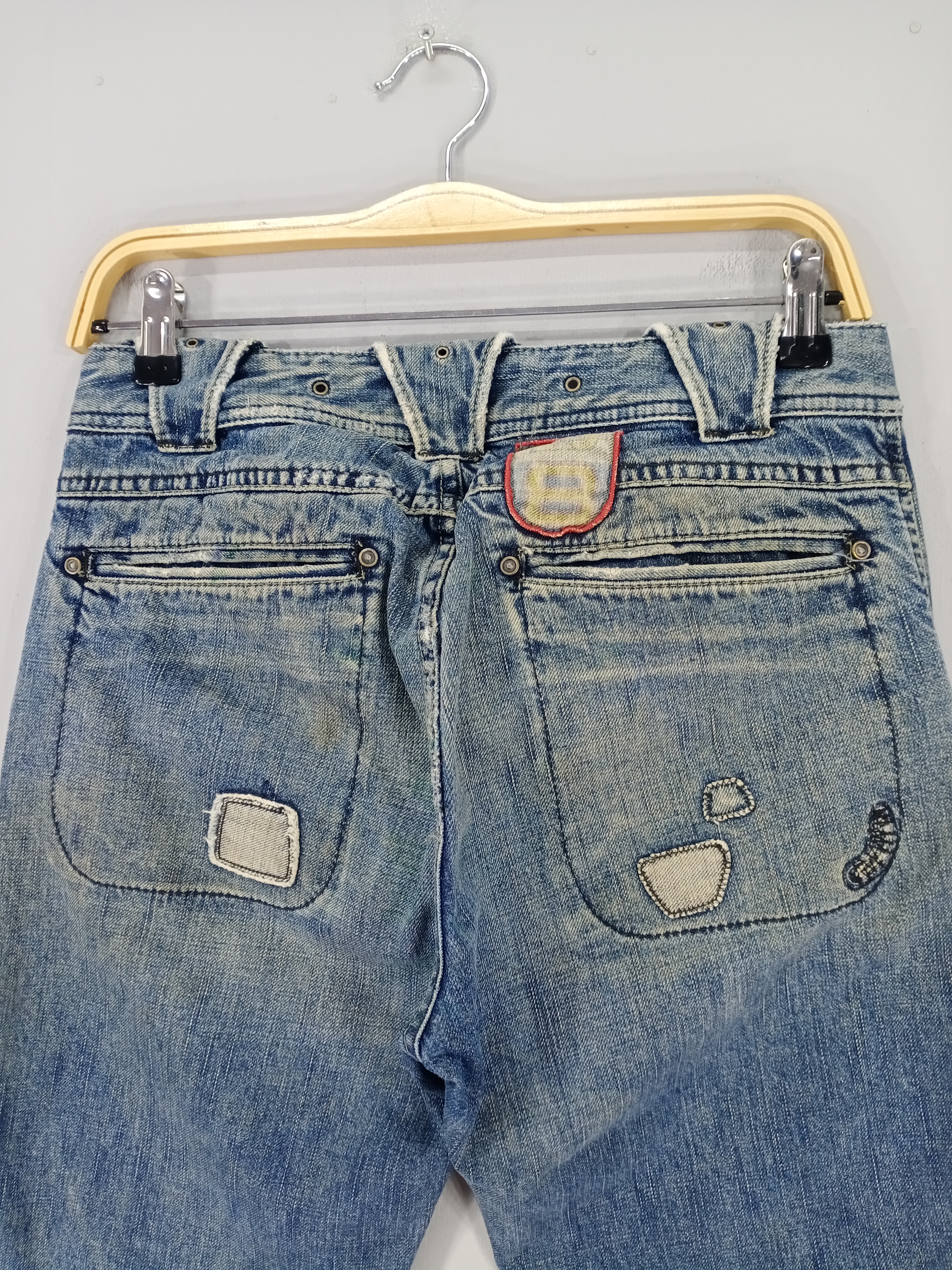 💥RARE💥Diesel Medium Wash Patches Distressed Jeans - 6