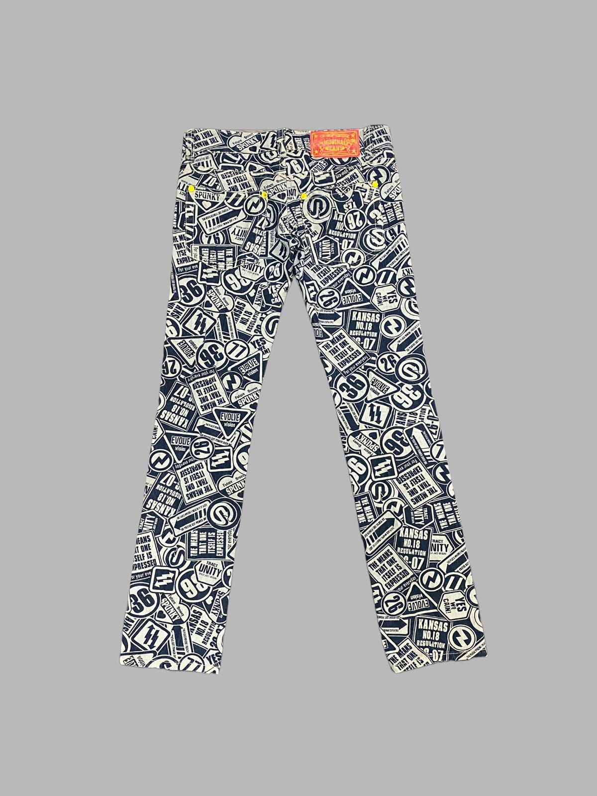 Vintage Original Jeans Acid Wash Printed Effect Jeans - 2