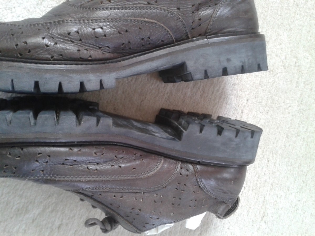 RARE Laser Cut Detail Commander Derby Leather Shoes - 7