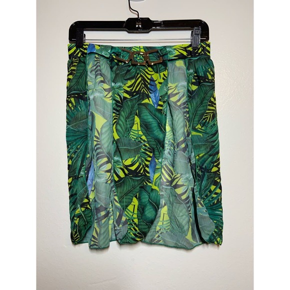 Shein Bikini 3 Piece Set Coverup Palm Leaf Green Large - 4