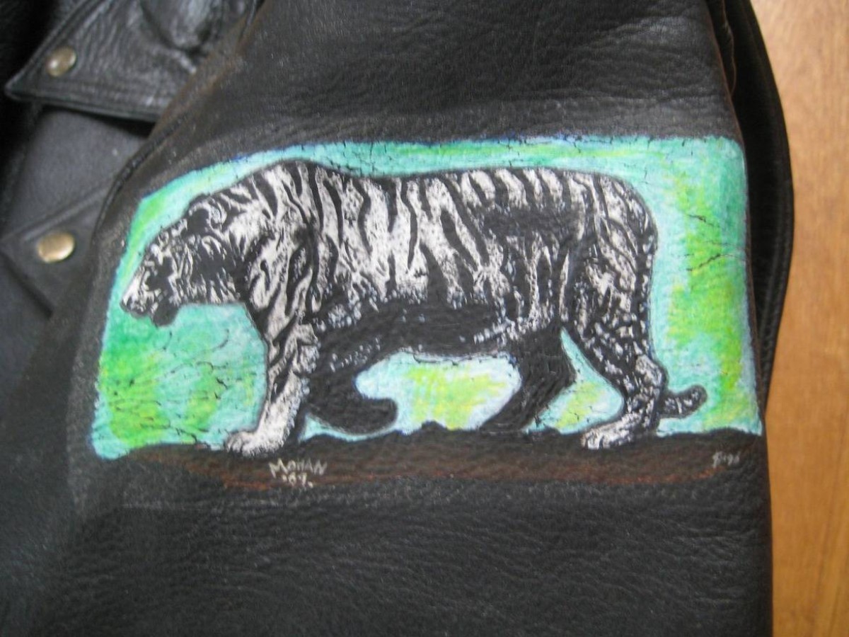 Vintage - Hand Painted Motorcycle Perfecto Biker - 6