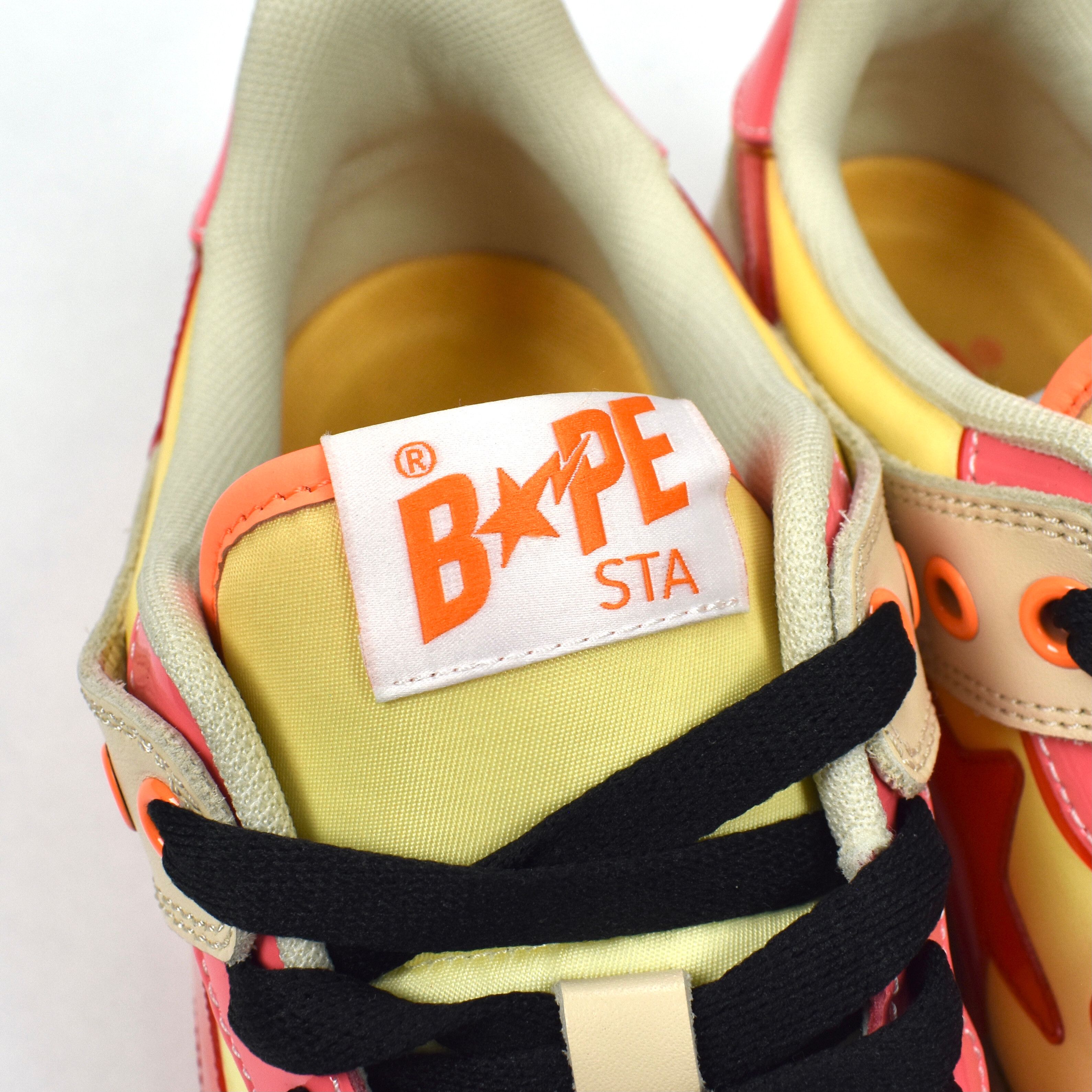 A Bathing Ape Bape Sk8 Sta Dunk Sneakers Pink Orange DS - 11