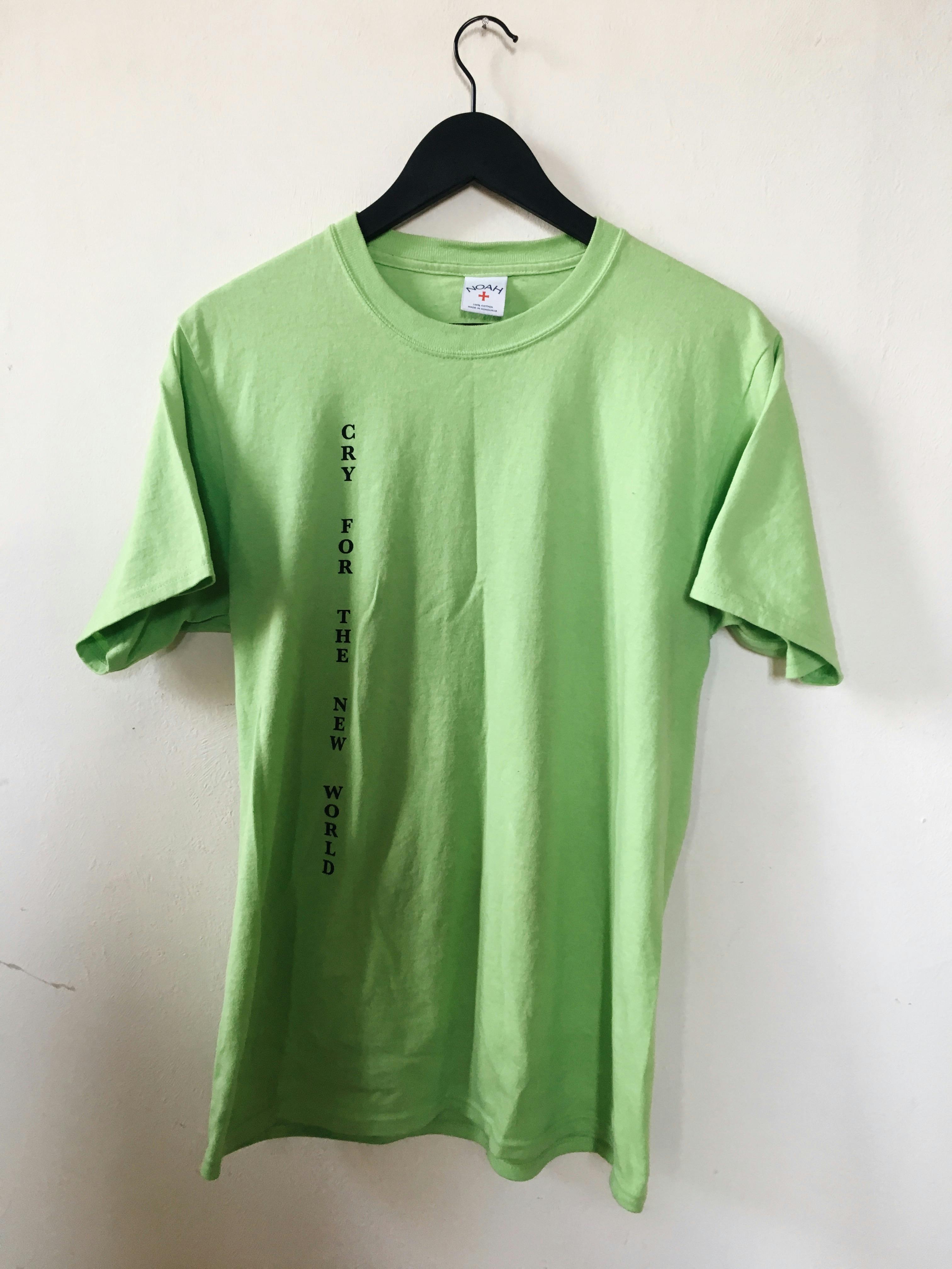 Noah NYC Cry For The New World T-shirt Lime - 1