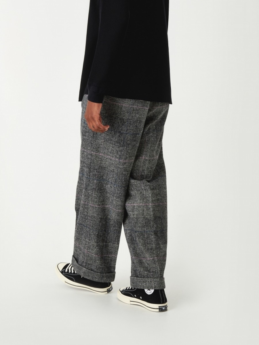 winter glencheck wool pants - 1