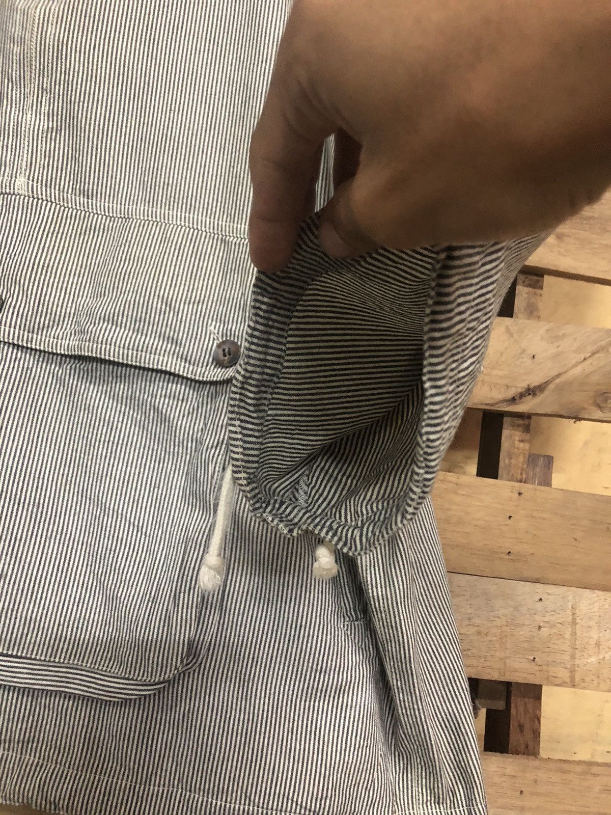 Issey Miyake 80’s Stripe Anorak Hoodies Jacket Pocket - 8