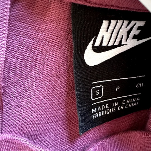 Nike Sportswear Jersey Jumpsuit Crop Wide Leg Mock Neck Embroidered Logo Pink S - 4