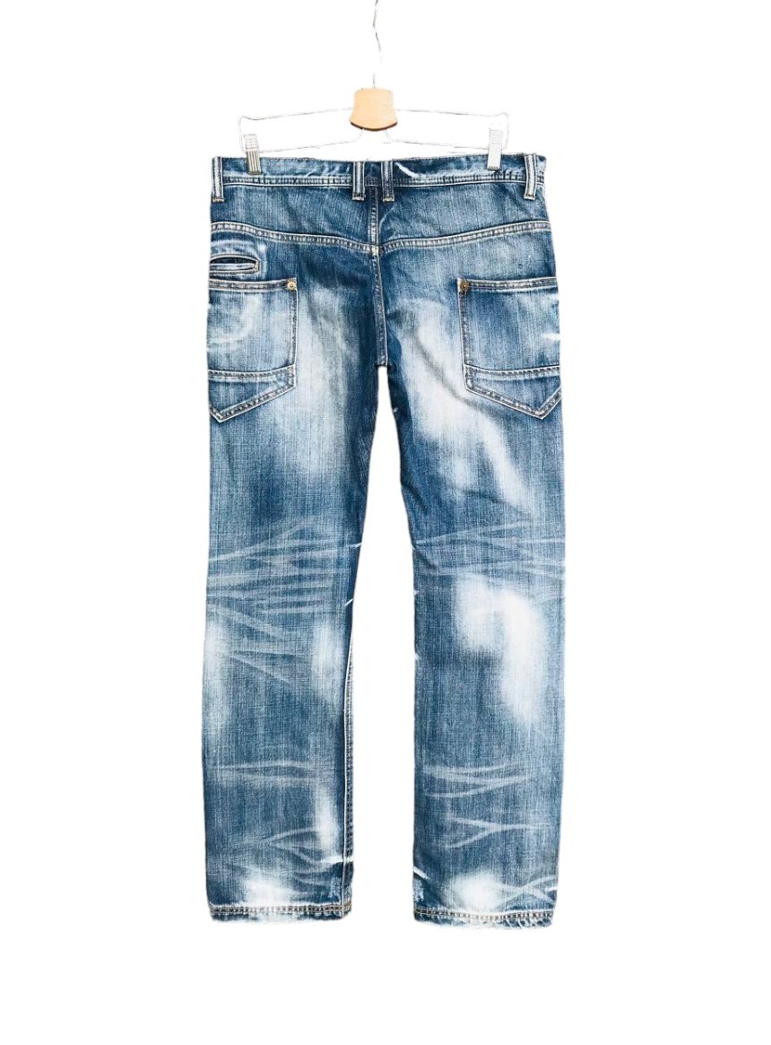 PLAG PLAG by Tete Homme Issey Miyake distressed jean Herringbone Thunderstorm faded wash Low-Rise St - 5