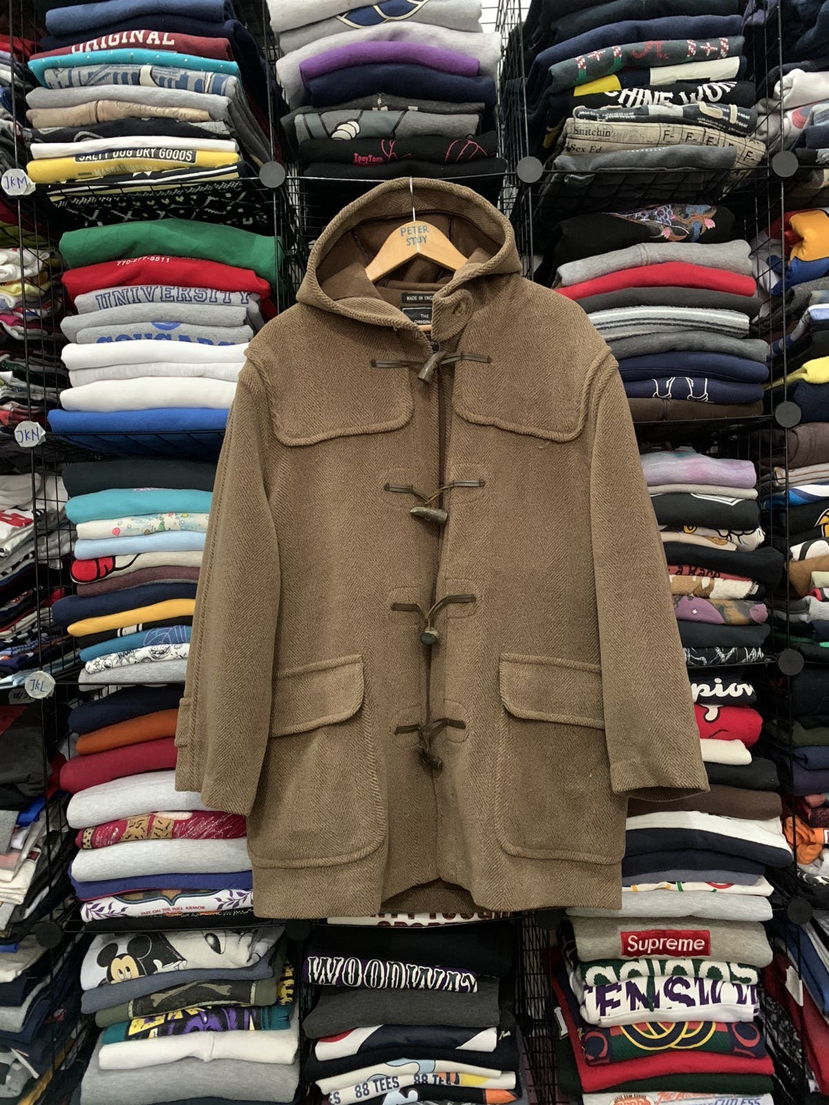 THE ORIGINAL GLOVERALL BROWN WOOL DUFFLE COAT - 1