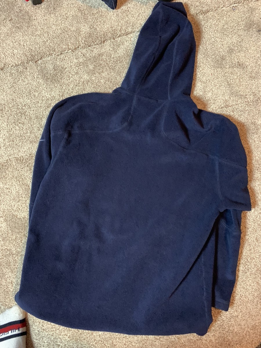 blue swoosh fleece hoodie - 4