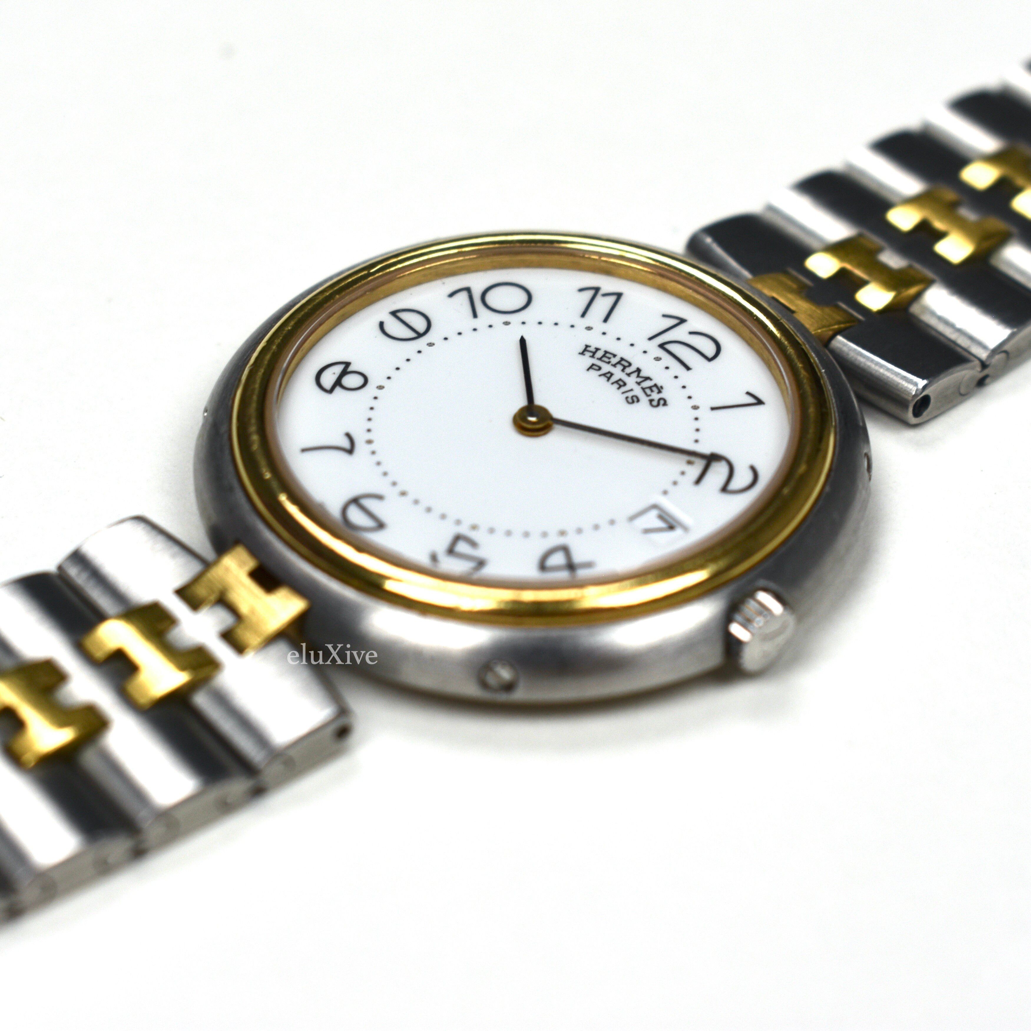 Hermes Gold/Steel White Dial Profile Watch 33mm - 9