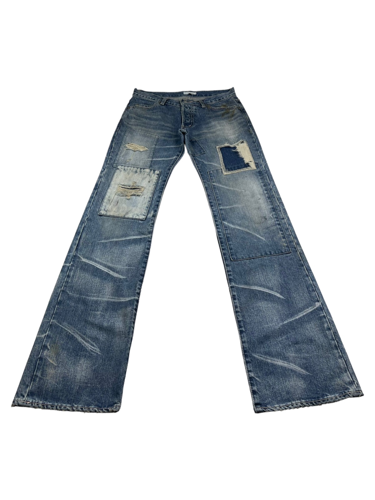 Distressed Denim - Patchwork Distressed Stunning Lure, Trashed Ripped Jeans - 2