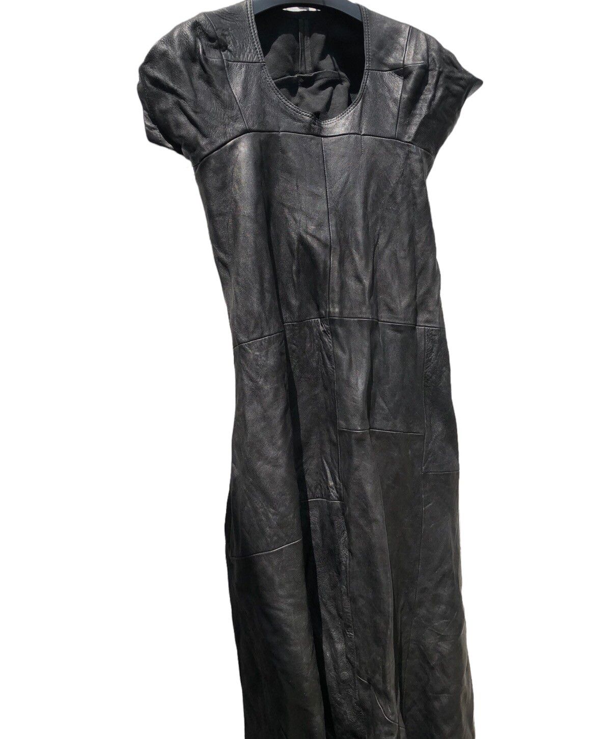 ARCHIVED JUNYA WATANABE AD 1996 PATCH MUTTON LEATHER DRESS - 6