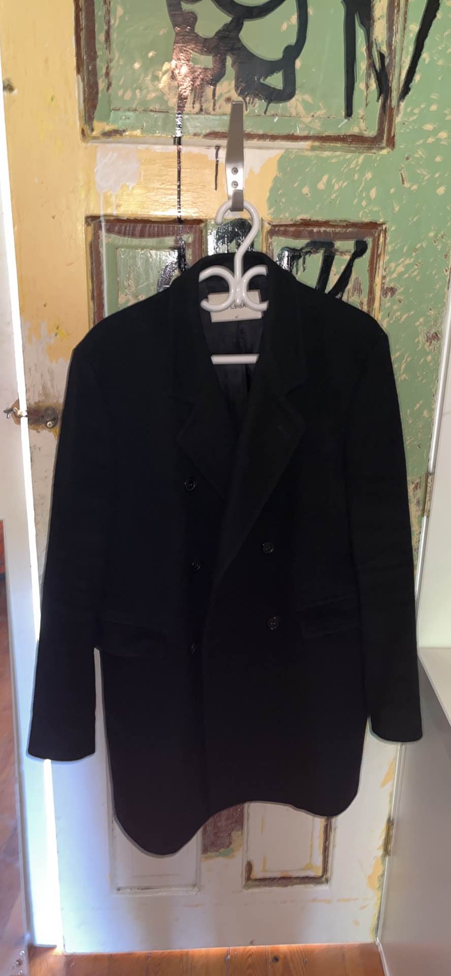 Aw/14 soft black wool whale coat  - 2