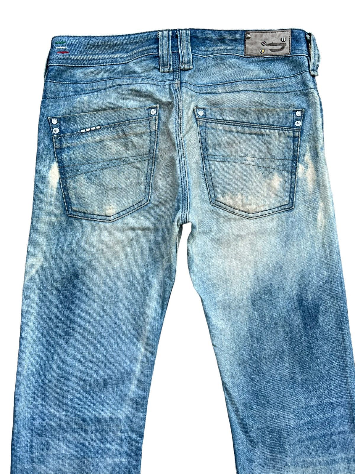 Vintage Diesel Leather Faded Distressed Denim Jeans 32x31 - 5