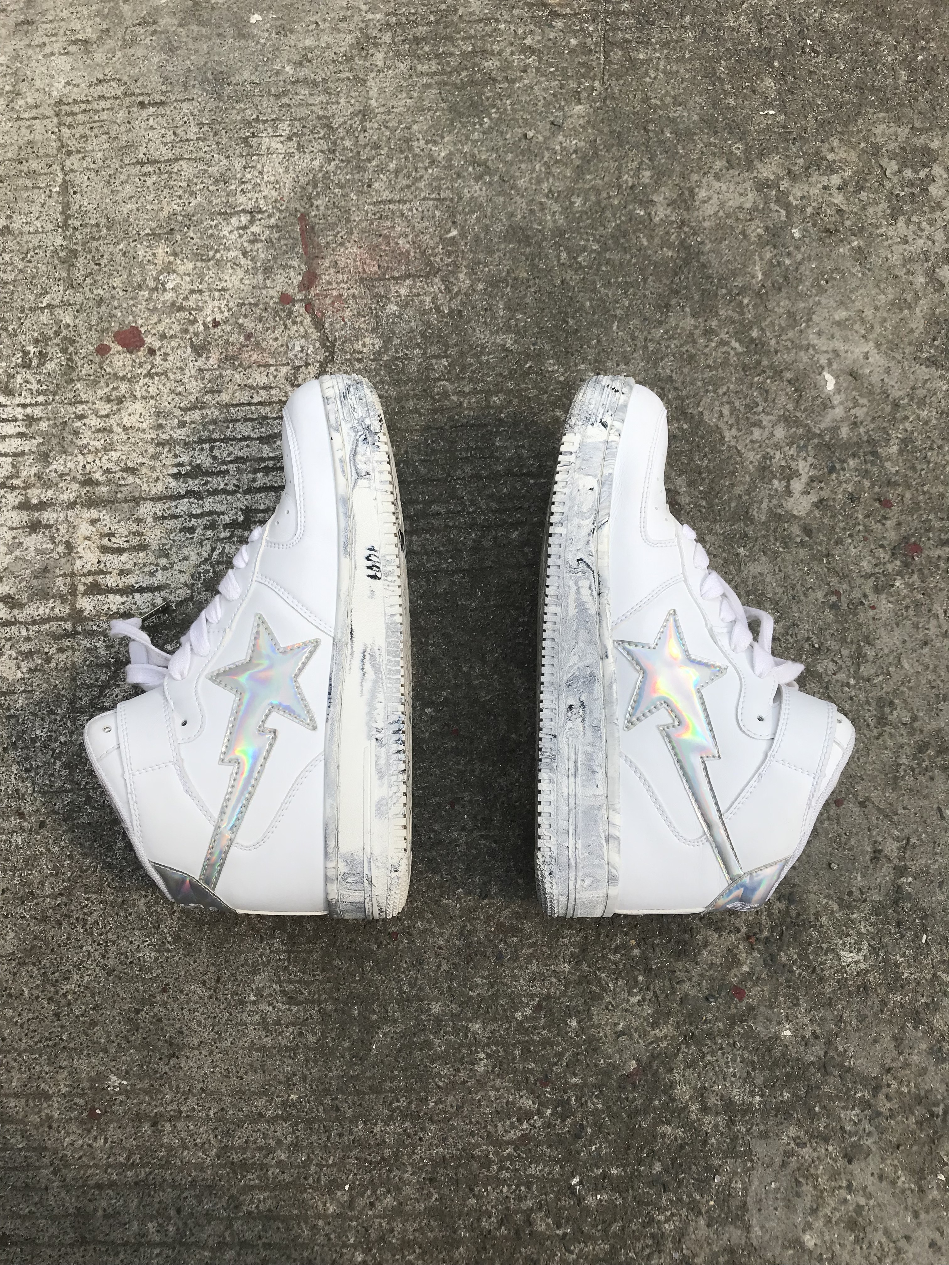 Bapesta Mid White Marble - 5