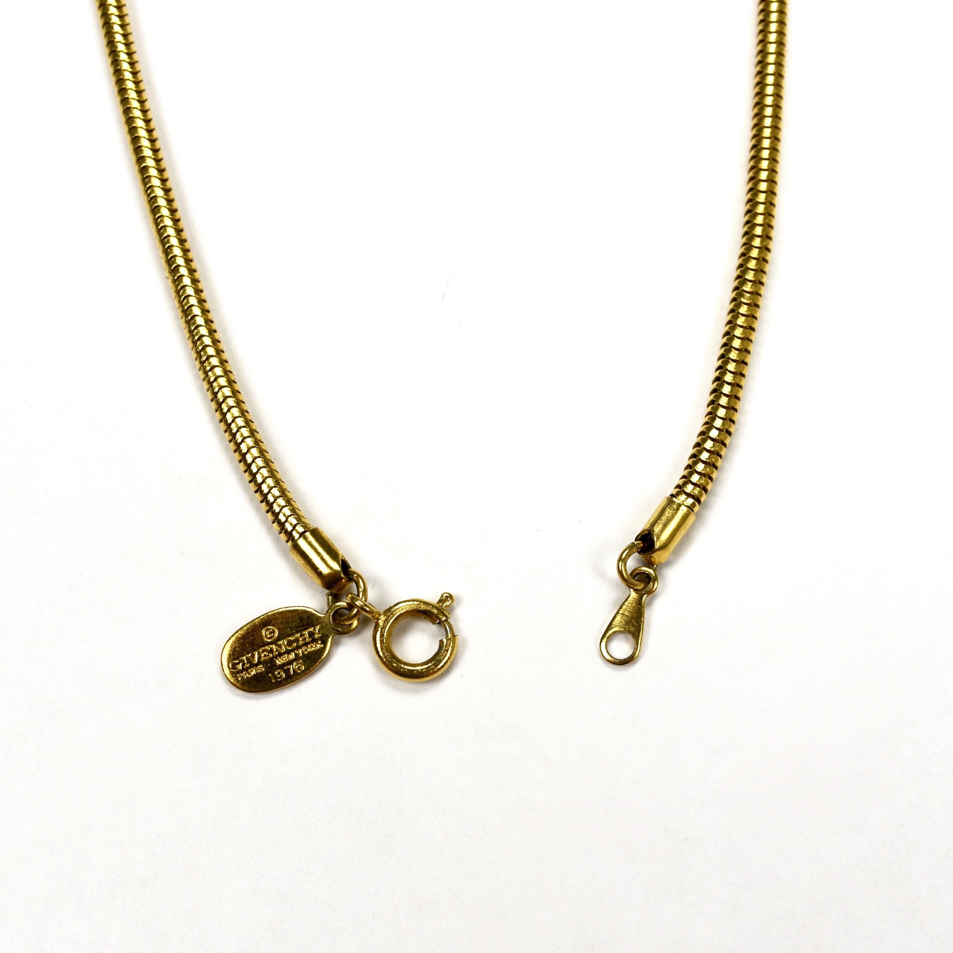 Givenchy 1976 Runway 16" Gold Chain & 'G' Logo Pendant - 9