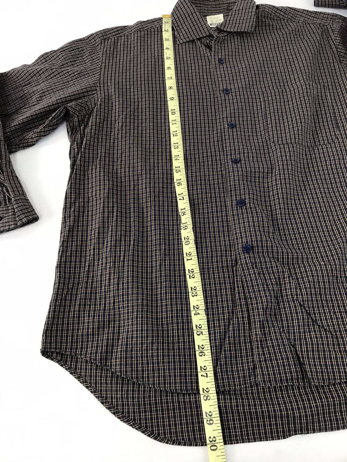 Cheng And Chie Moschino Shirt Single Pocket Striped Checked - 9