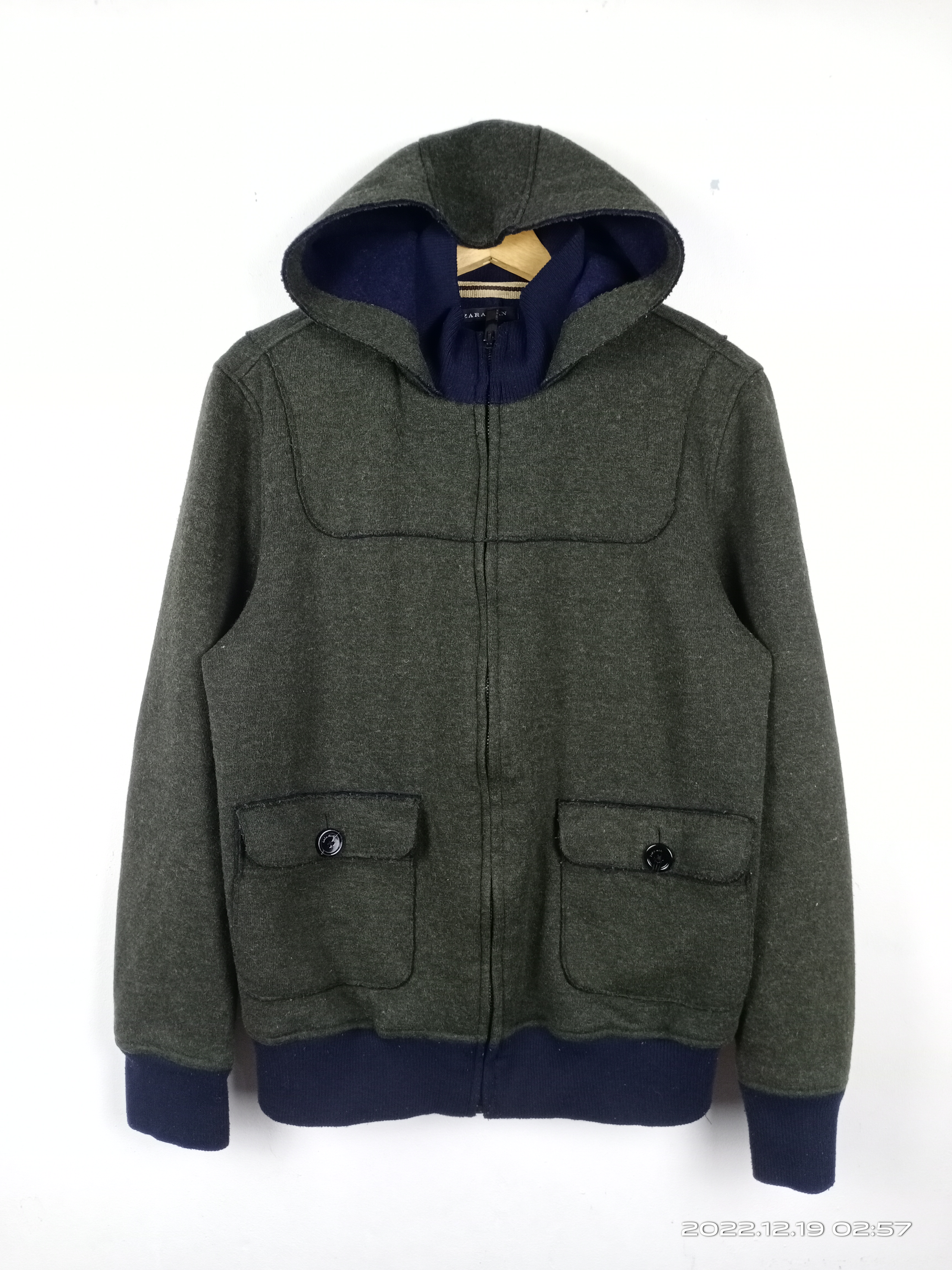 Zara - 💥RARE💥Zara Man Wool Hooded Jacket Nice Design - 1