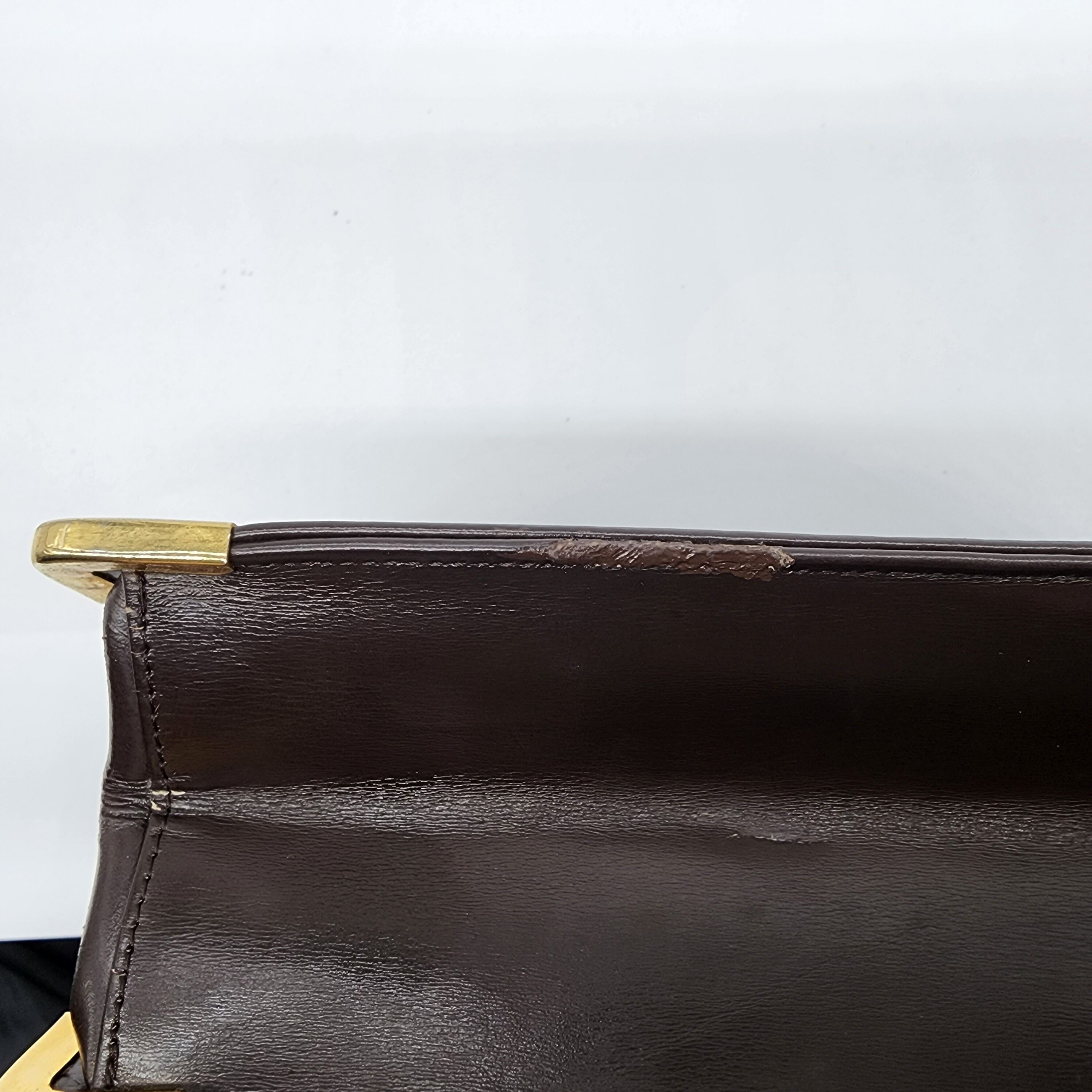 Dior - Brown Leather w/ Oblique Detail Shoulder Bag - 13