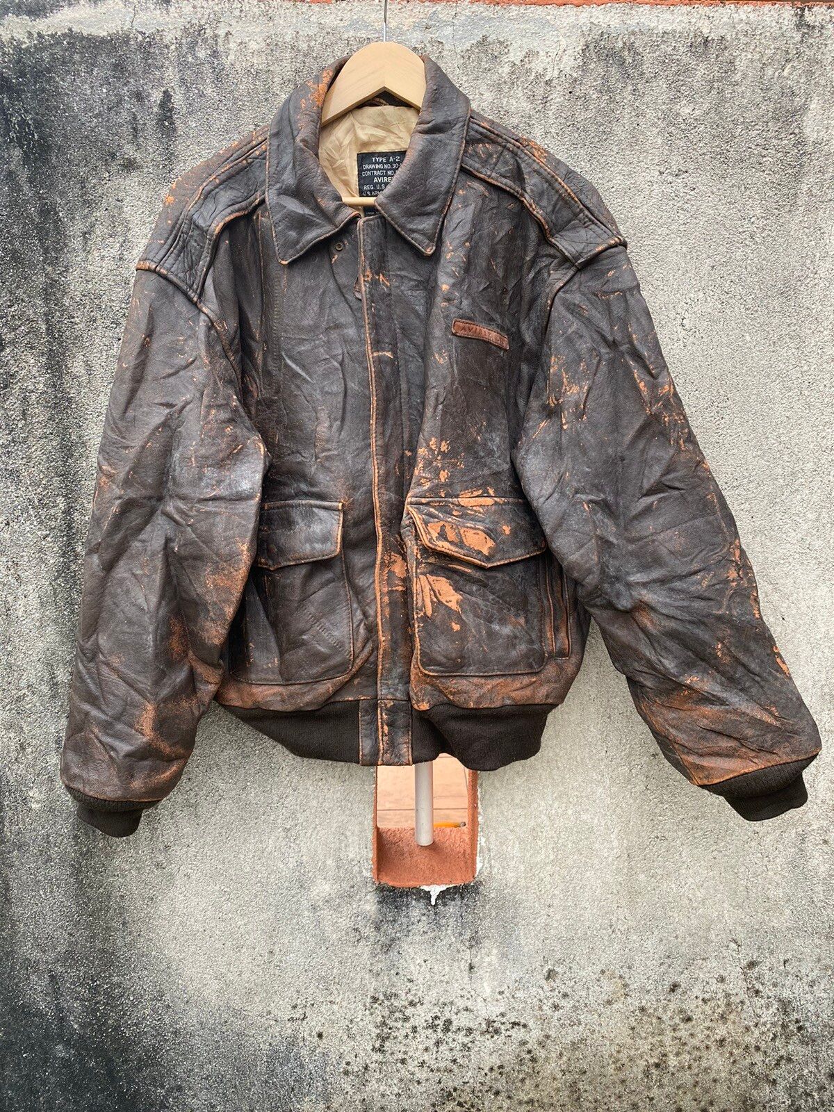 Avirex Vintage 1987 Sack Time Leather Jacket - 2