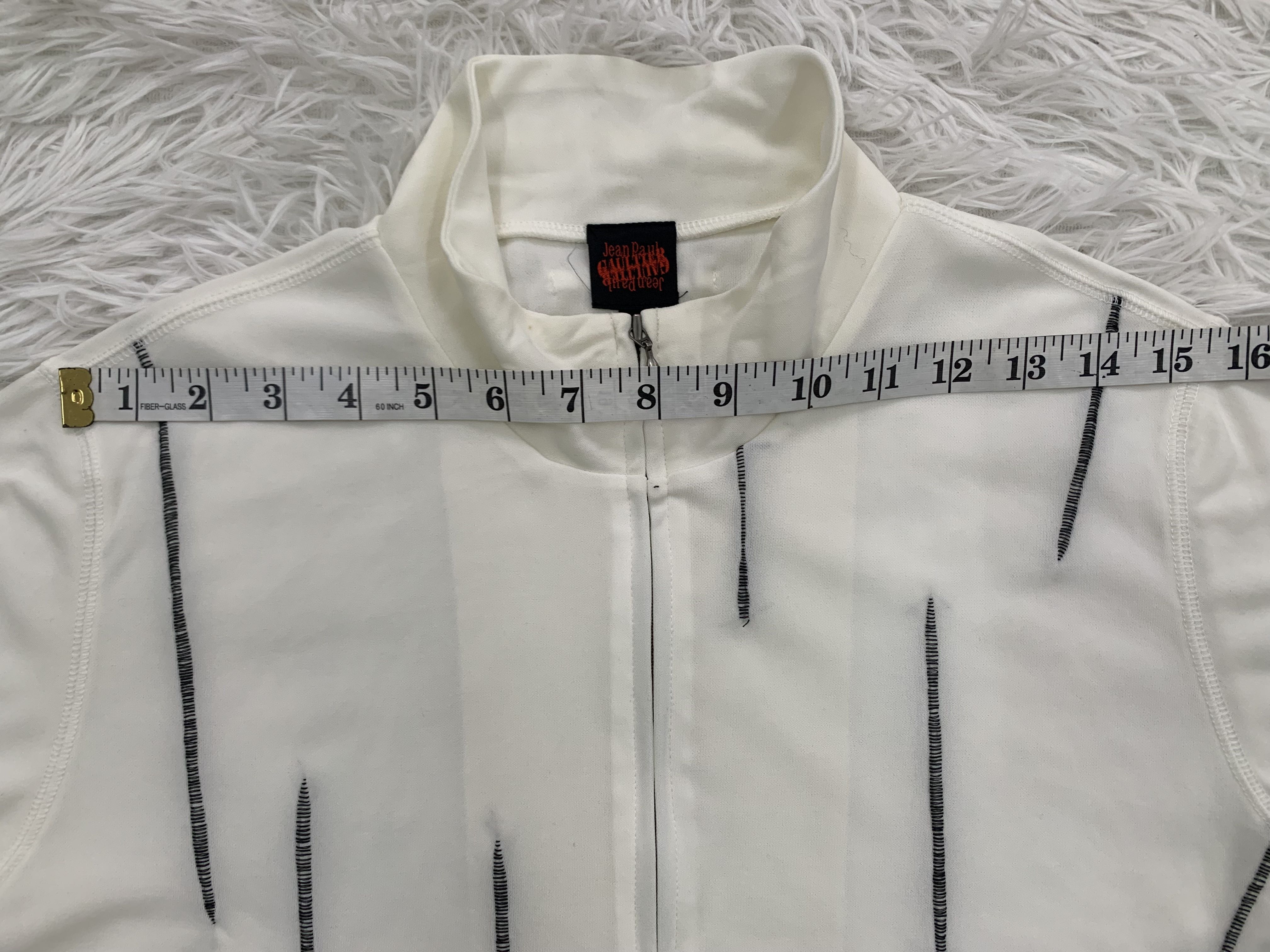 Jean Paul Gaultier Stitched Stripe Zipper Short Sleeve Mesh - 15