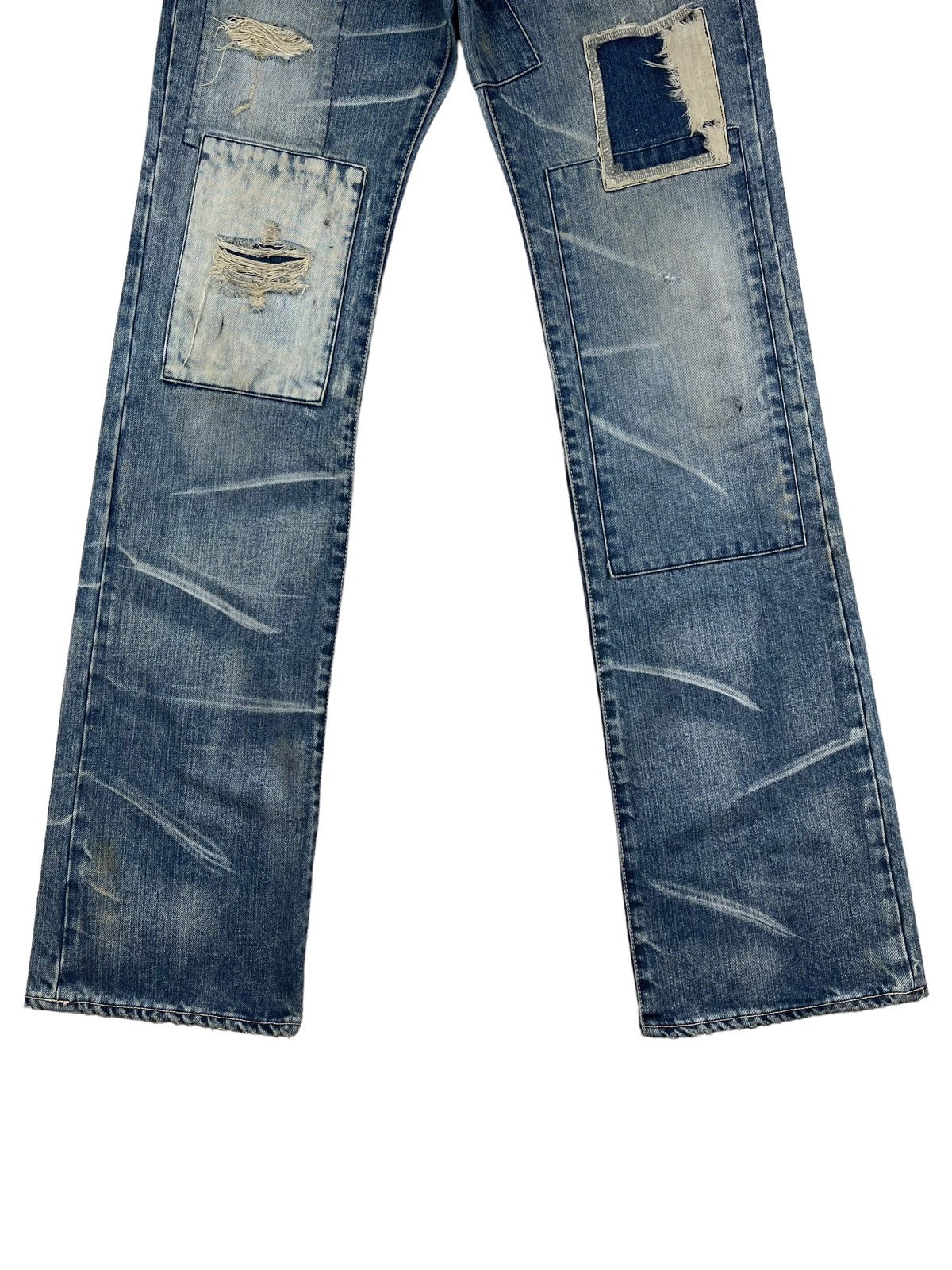 Distressed Denim - Patchwork Distressed Stunning Lure, Trashed Ripped Jeans - 6